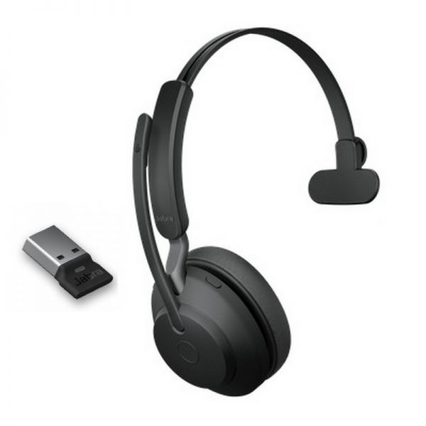 Jabra Evolve2 65 UC Mono met oplaadstand
