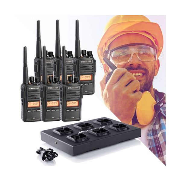 6x Midland G18 portofoon + multilader