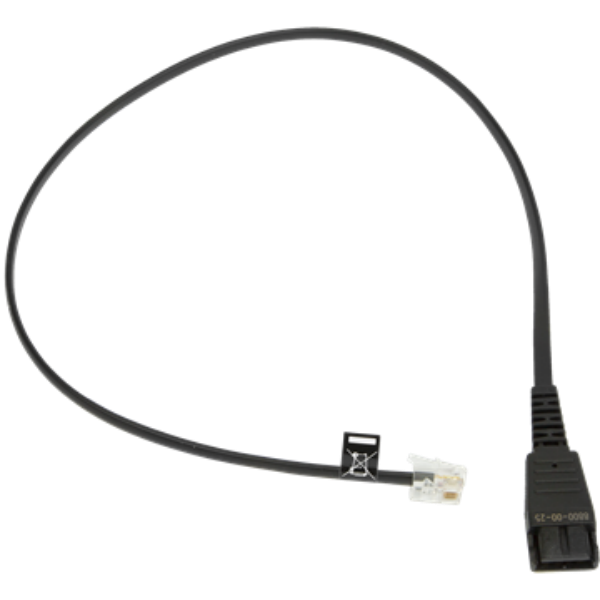 Jabra QD to RJ10 Bottom Cable for Link 180 and Avaya 9600/1600