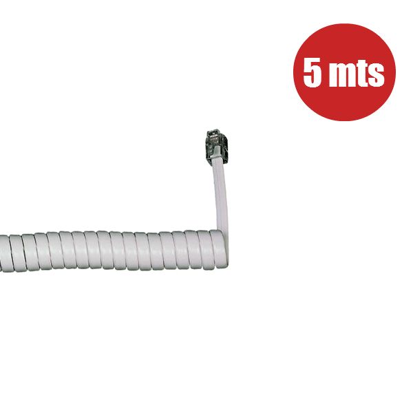Gekruld Telefoonsnoer voor Handset 5m Wit