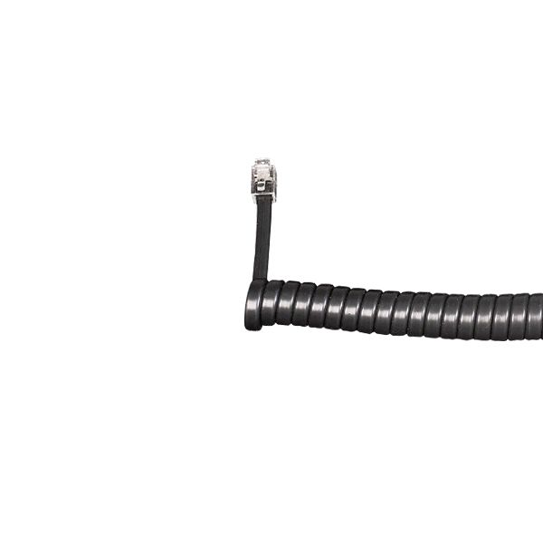 Gekruld Telefoonsnoer 0.5m Zwart