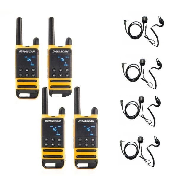 Pakket 4 Dynascan P19 + 4 verwisselbare haak-oortelefoons