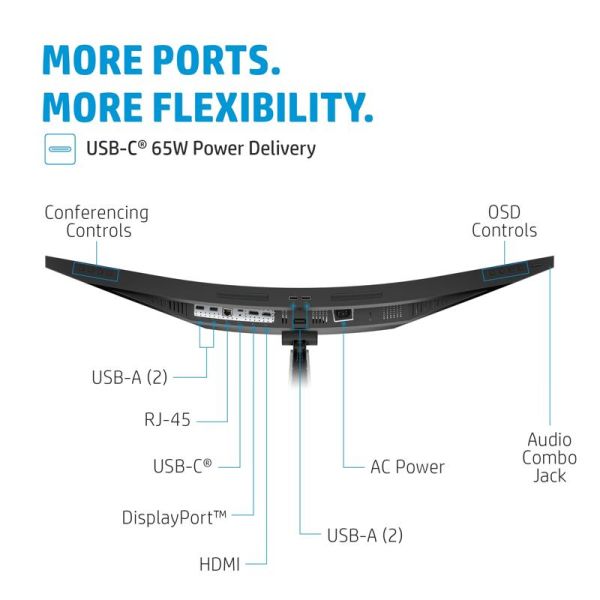 HP E34m G4 WQHD Curved USB-C conferentiemonitor