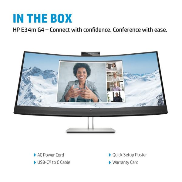 HP E34m G4 WQHD Curved USB-C conferentiemonitor