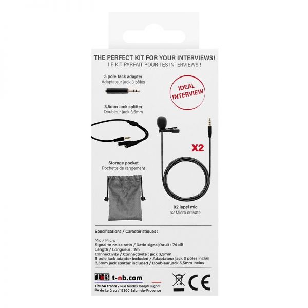 T'NB Influence Set van 2 lavalier microfoons