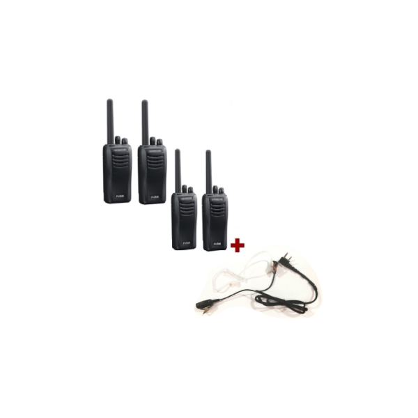 Kenwood TK-3501 - 4 pack + 4 bodyguard PTT oortjes