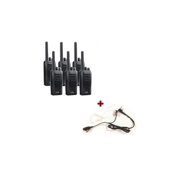 Kenwood TK-3501 - 6 pack + 6 bodyguard PTT oortjes