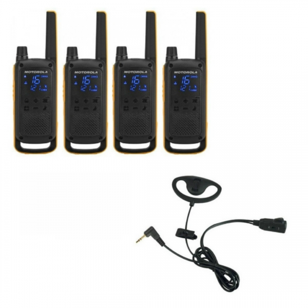 Motorola Talkabout T82 Extreme 4-Pack + 4x D-Vormige oorstukken