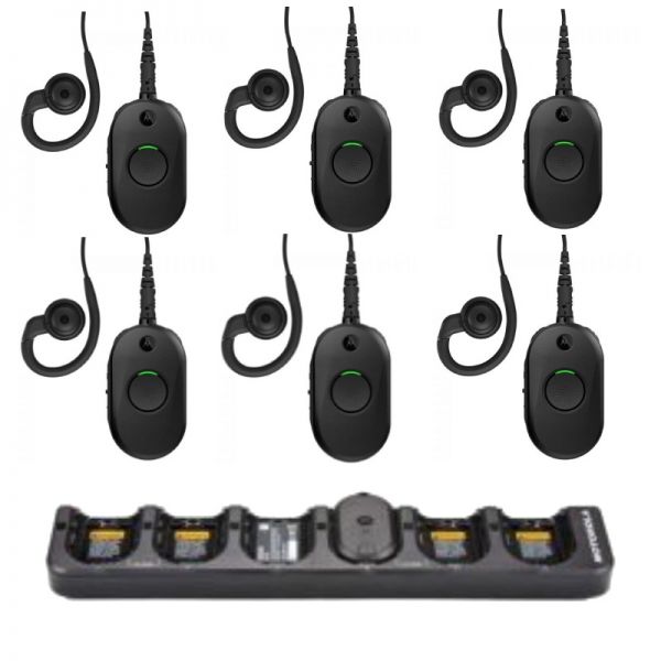 Pakket van 6 Motorola CLP446e zonder oplader + Meervoudige oplader