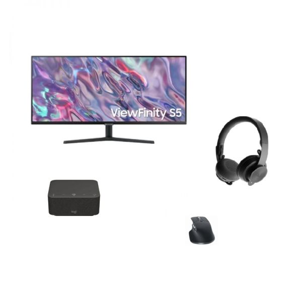 Pakket Logitech MX Master 3S + dock + monitor + Zone Wireless-headset