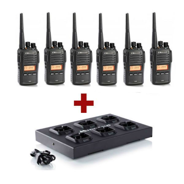 6x Midland G18 portofoon + meervoudige oplader