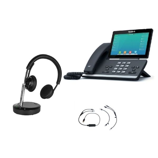 Pack Yealink T57W + Electronic Hook Switch + Cleyver DECT Office Duo