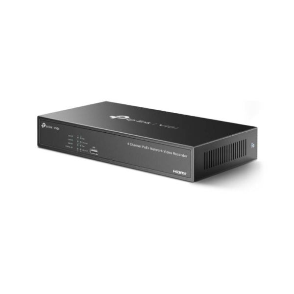 TP-Link VIGI NVR1004H-4P Netwerk Video Recorder (NVR) Zwart