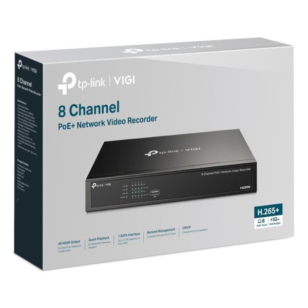 TP-Link VIGI NVR1008H-8P Zwart