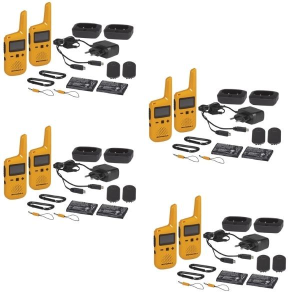 Eight Pack Motorola TLKR T72 + BR1708 Oorschelp Headset + 2X Motorola T82 4-pack Hoes