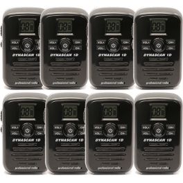 Dynascan 1D Walkie Talkie 8-pack (zwart)