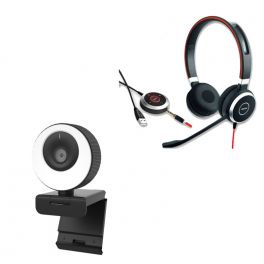 Jabra Evolve 40 Duo + Webcam met lichtring