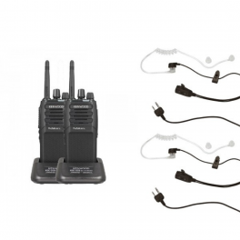 Set van 2 Kenwood TK3701DE + 2 bodyguard handsfree kits