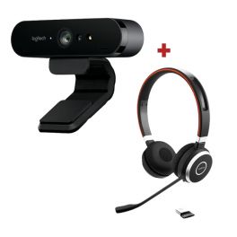 Logitech BRIO Webcam + Jabra Evolve 65 UC