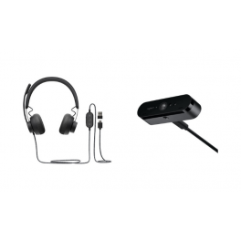 Pack: Logitech Zone Wired Headset UC + Logitech BRIO STREAM (Zwart)
