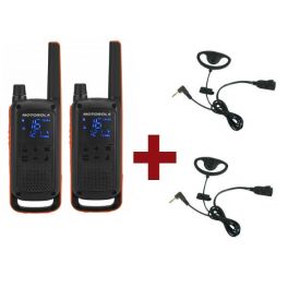 Motorola Talkabout T82 + 2x D-Vormige oorhaak