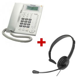 Panasonic KX-TS880 wit + Panasonic RP-TCA 400-headset (2,5 mm-aansluiting)