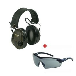 3M Peltor SportTac groen + MSA beschermingsbril
