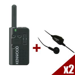 Walkie Talkie Kenwood PKT-23E (2 stuks) + 2 paar oortjes KHS33