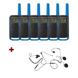 Motorola Talkabout T62 (Blauw) 6-Pack + 6x Open helm headset