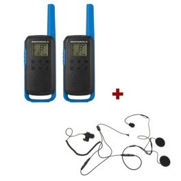 Motorola Talkabout T62 (Blue) + 2x Open Face Helmet earpiece