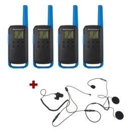 Motorola Talkabout T62 (Blauw) 4-Pack + 4x Open helm headset