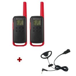 Motorola Talkabout T62 (rood) + 2x D-vormige oorhaak headset