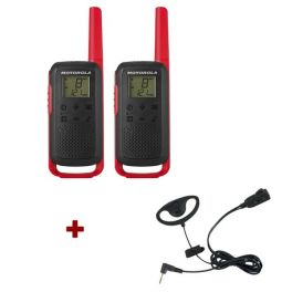 Motorola Talkabout T62 (rood) + 2x D-vormige oorhaak headset