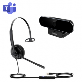 Yealink Hybride Basiskit: UVC20 Webcam + UH34 Mono Teams Headset