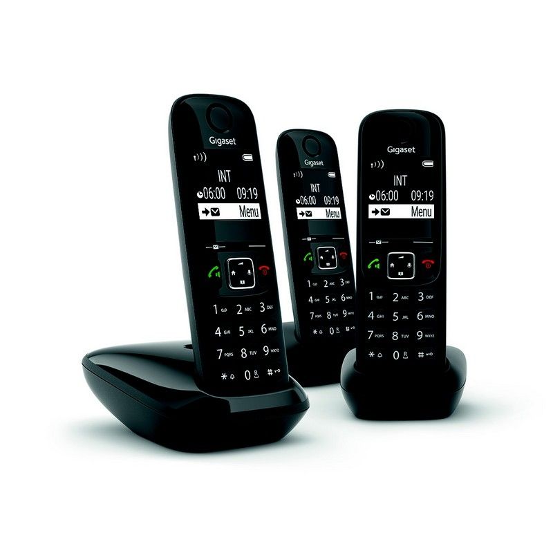Téléphone Fixe Gigaset AS690 - DECT/analogique - Avec Afficheur Et Identification D'appelant - Noir