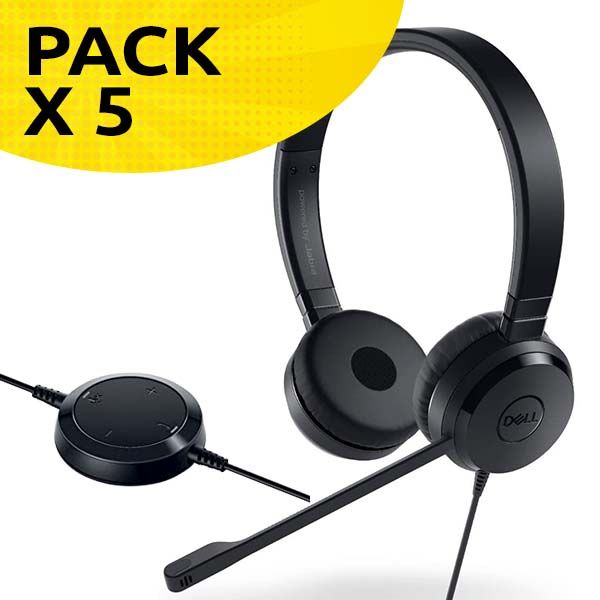 Pakket 5 Dell Pro UC 150 Headsets