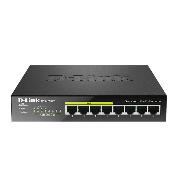 D-Link DGS-1008P PoE Switch 8 poorten