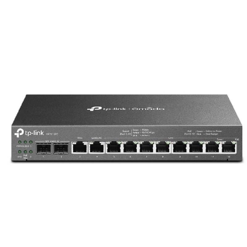 TP-Link Omada ER7212PC V1 - Router - 8-poorts switch - GigE - WAN-poorten: 4