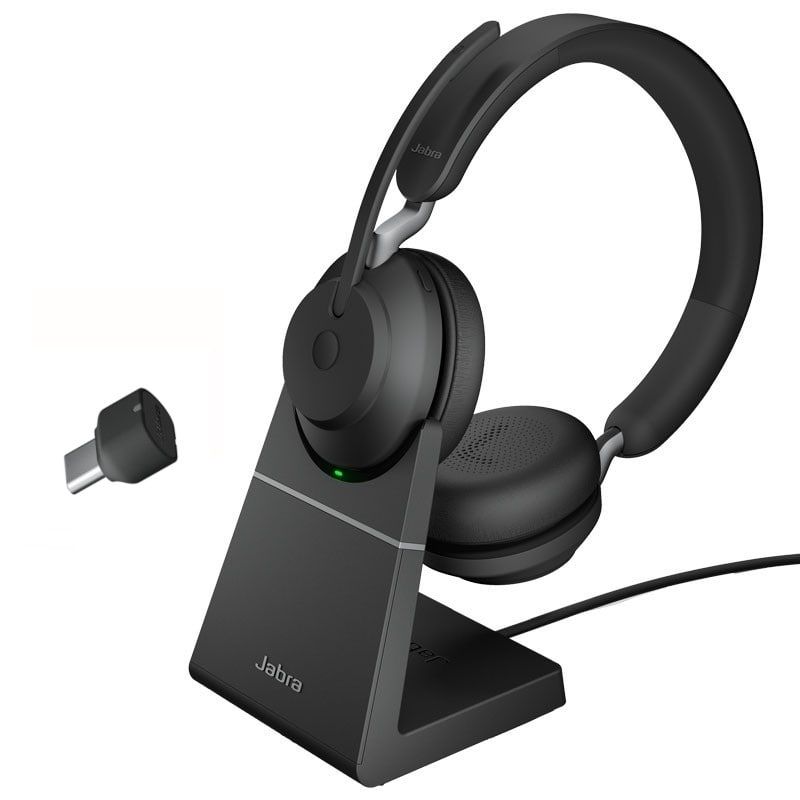 Jabra Evolve2 65 MS USB-C Duo met oplader - zwart