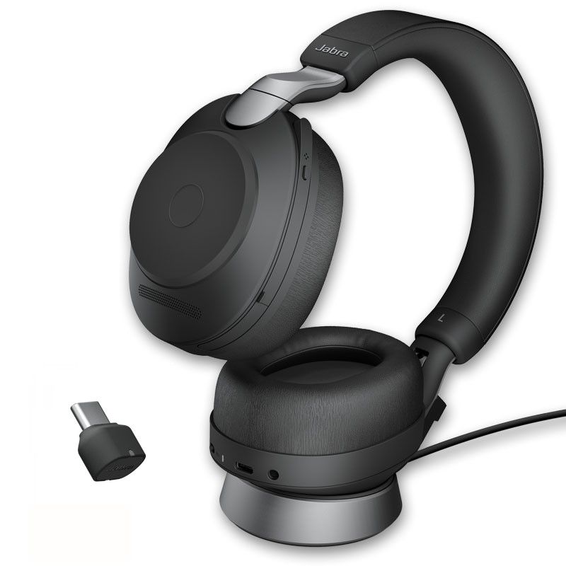 Jabra Evolve2 85 UC Stereo USB-C met oplaadstand - Zwart