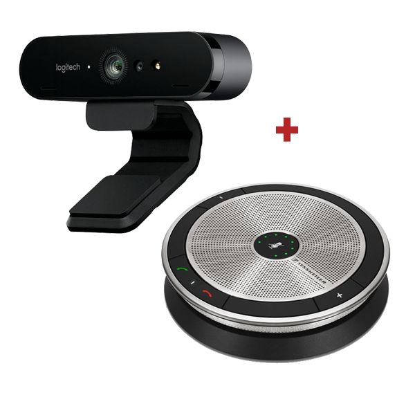Logitech BRIO Webcam + Sennheiser SP 20 ML Draagbare Speakerphone