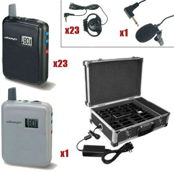 Okayo Tourguide Pack: 23 receivers + 1 transmitter en Oplaadkoffer