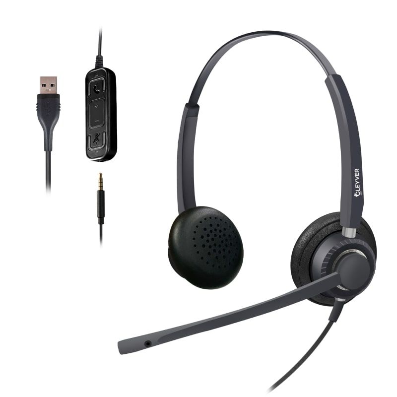 Stereo USB headset met 3.5 mm jack