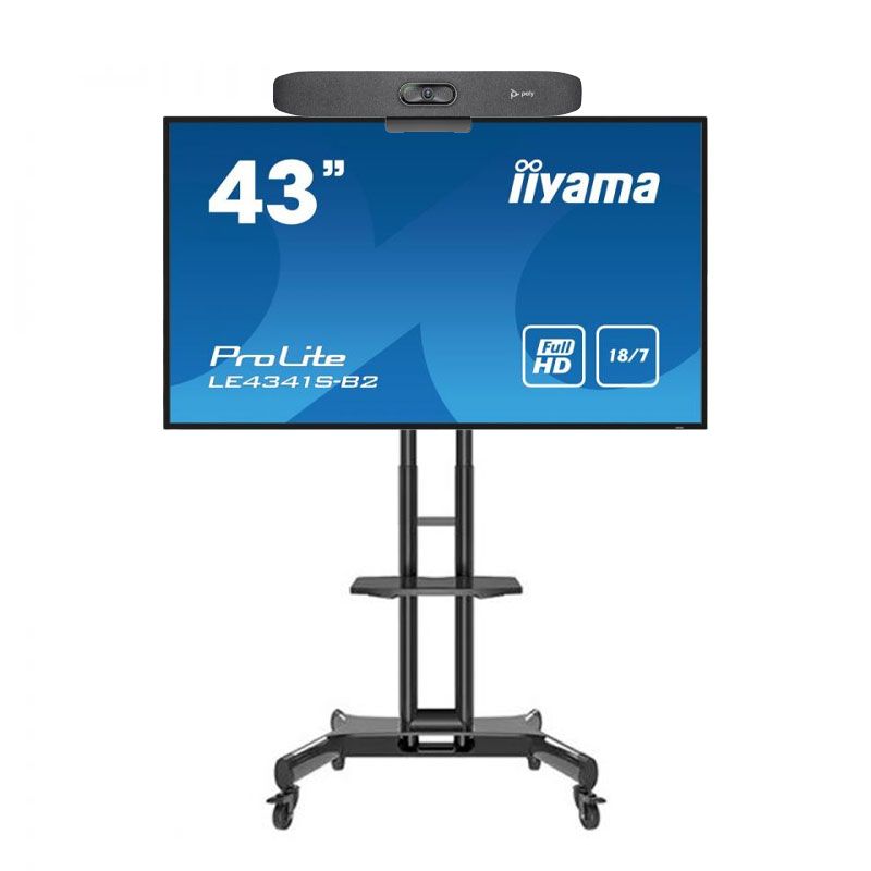Poly & iiyama-pakket - Studio R30 videobar + 43'' scherm + standaard