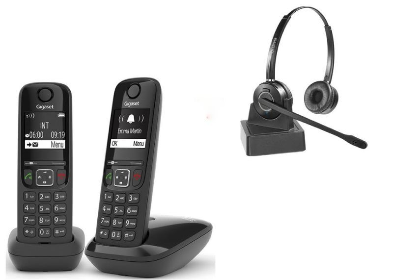 Gigaset AS690 DECT Duo +  Duo Hoofdtelefoon