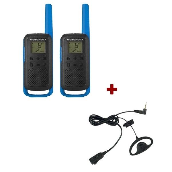 Motorola Talkabout T62 (Blauw) + 2x D-vormige oorhaak