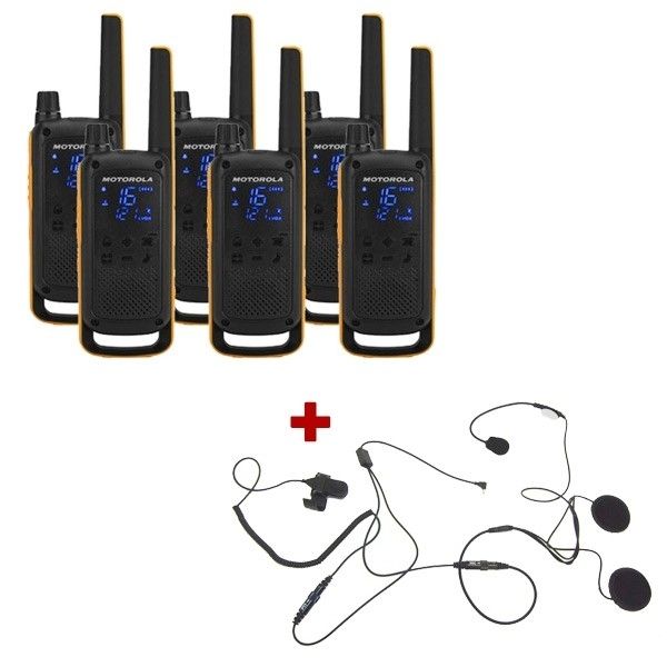 Motorola Talkabout T82 Extreme 6-Pack + 6x Open Helm Headset