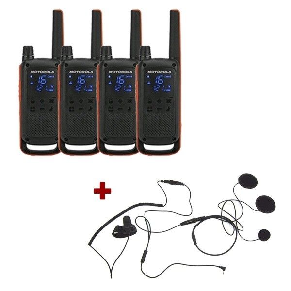 Motorola Talkabout T82 4-Pack + 4x Gesloten Helm Headset