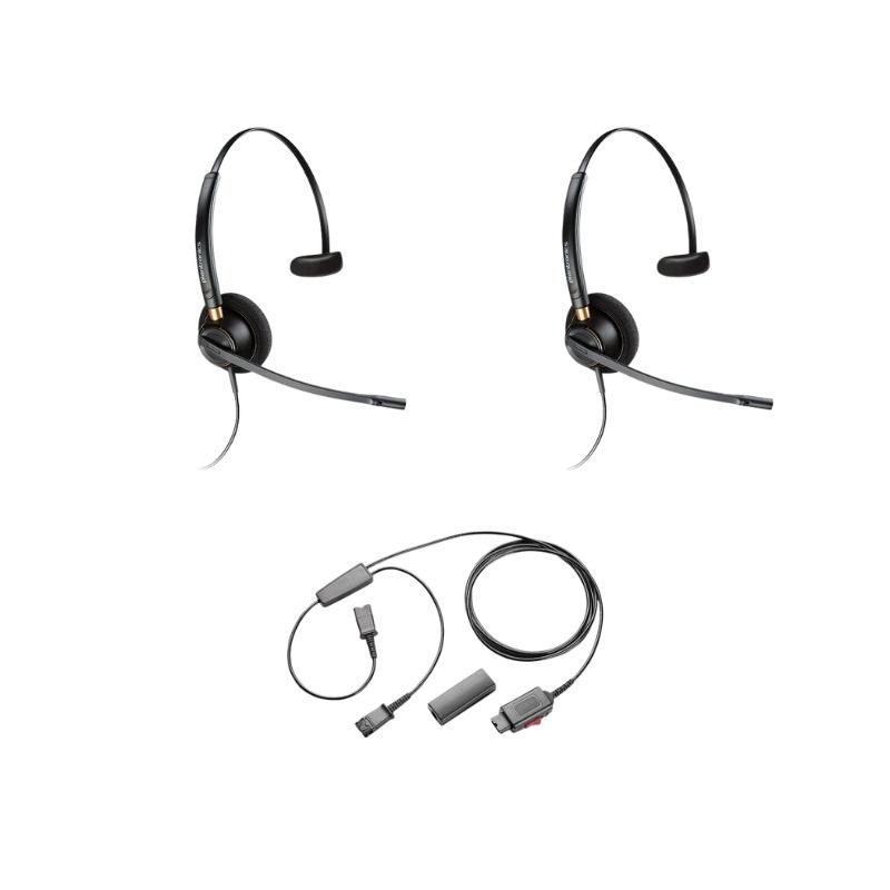 Pack 2 Plantronics EncorePro HW510 Mono + Y-adapter trainingskabel