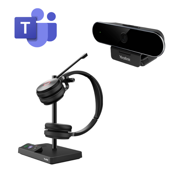Yealink Hybride Standaardkit: UVC20 Webcam + WH62 Duo Teams DECT-Headset